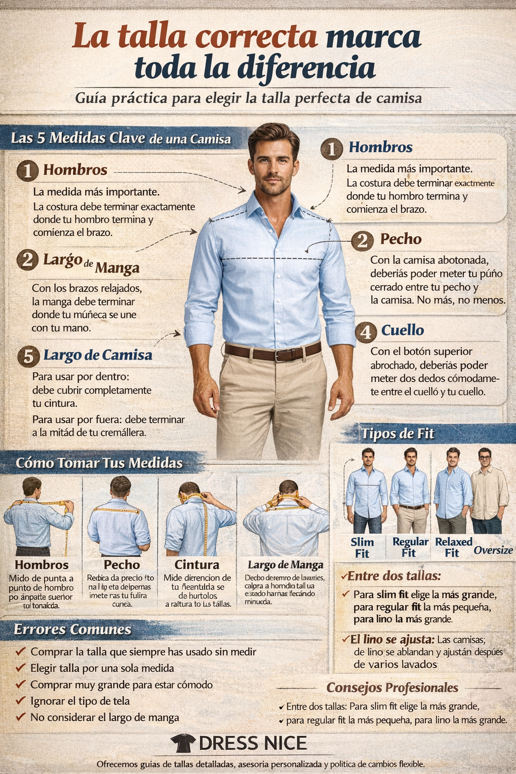 Cómo Elegir la Talla Perfecta de Camisa: Guía Definitiva