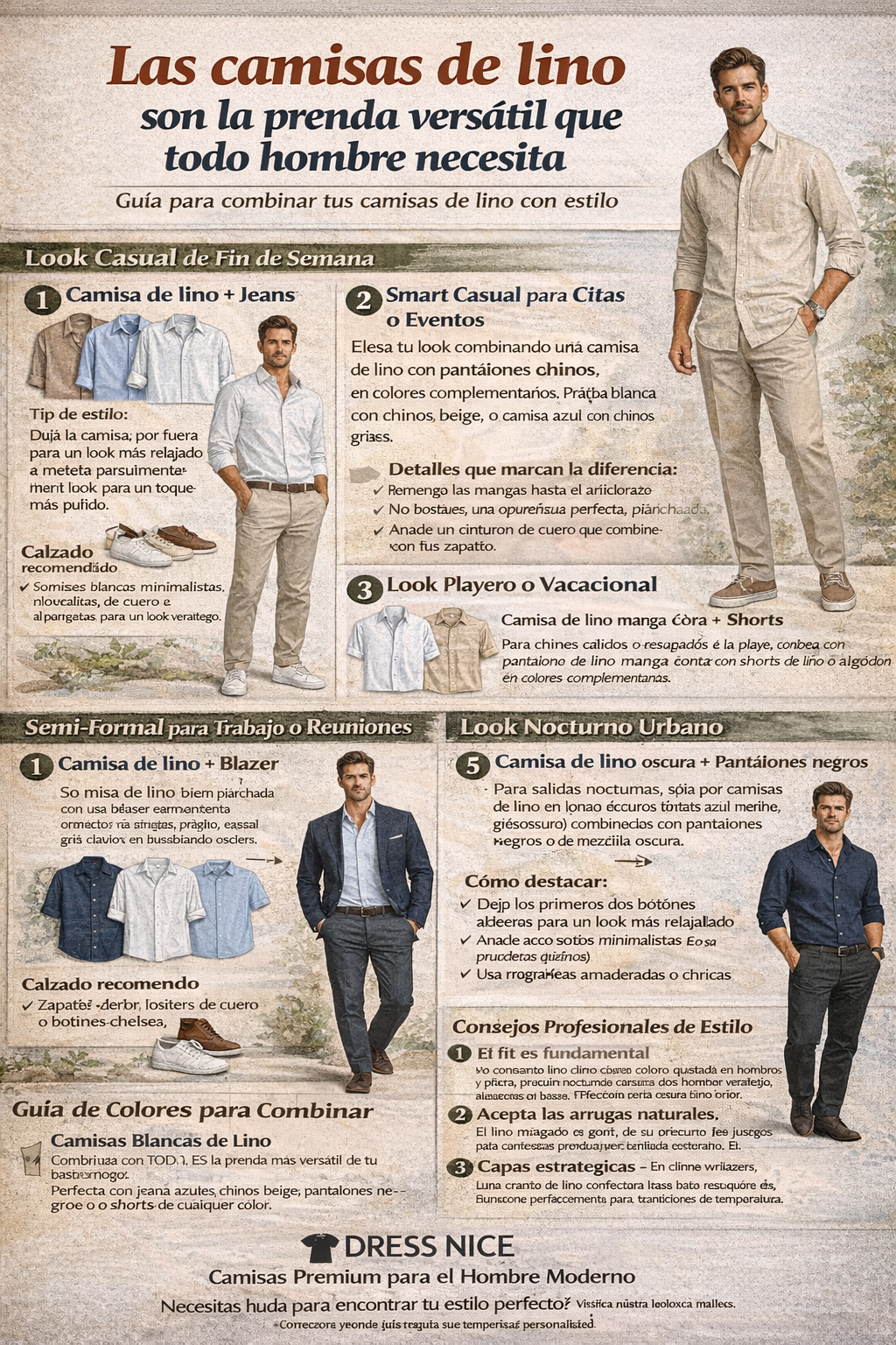 Guía de Estilo: Cómo Combinar Camisas de Lino para Cualquier Ocasiónb