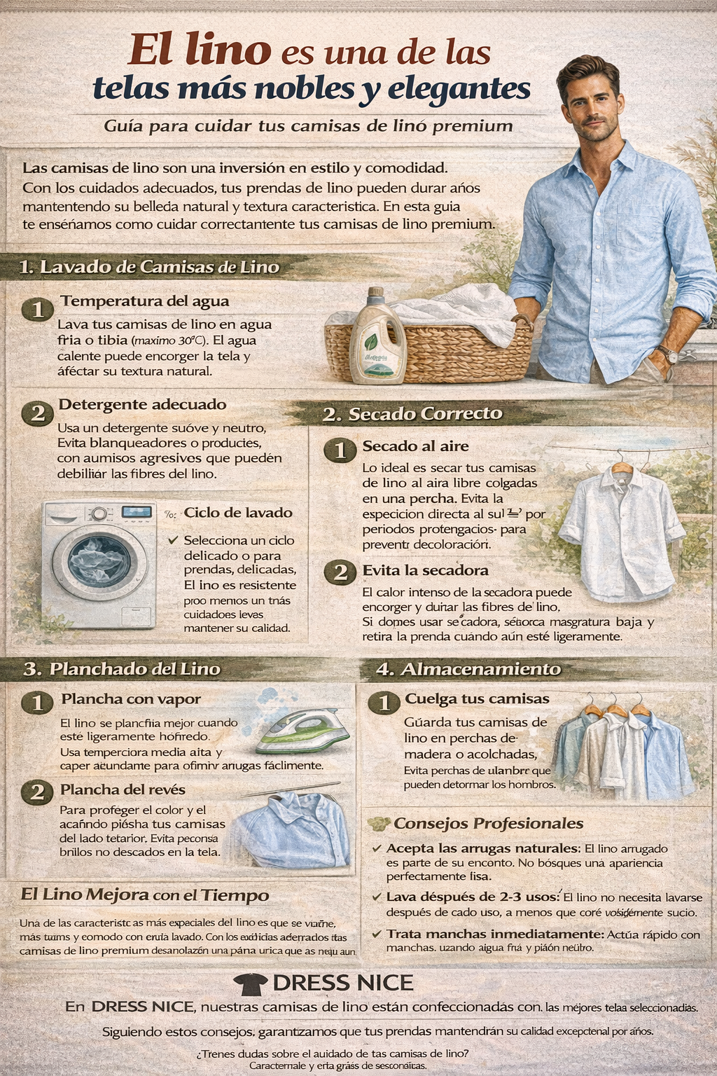 Cómo Cuidar Tus Camisas de Lino: Guía Completa