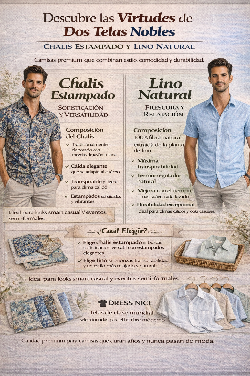 Chalis y Lino: Las Telas Premium para el Hombre Moderno