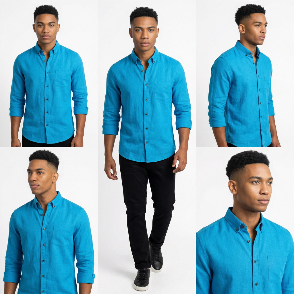 Camisa Manga Larga en Lino Turquesa - Frescura Vibrante Premium