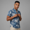 Camisa Lino - Azul Trazos de Palma