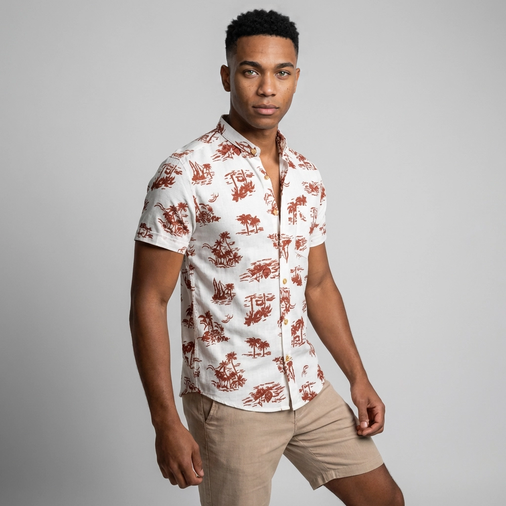 Camisa Lino - Terracota Tropicos de la Costa