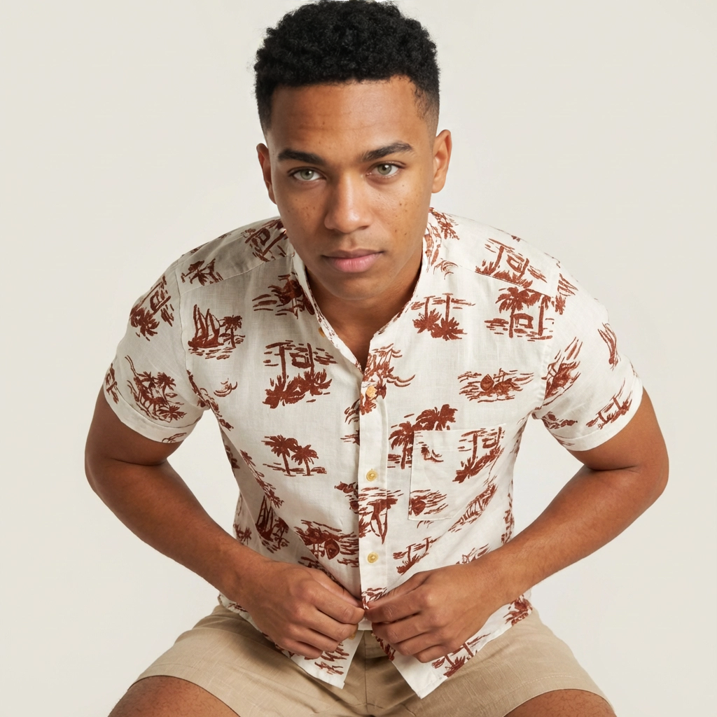Camisa Lino - Terracota Tropicos de la Costa