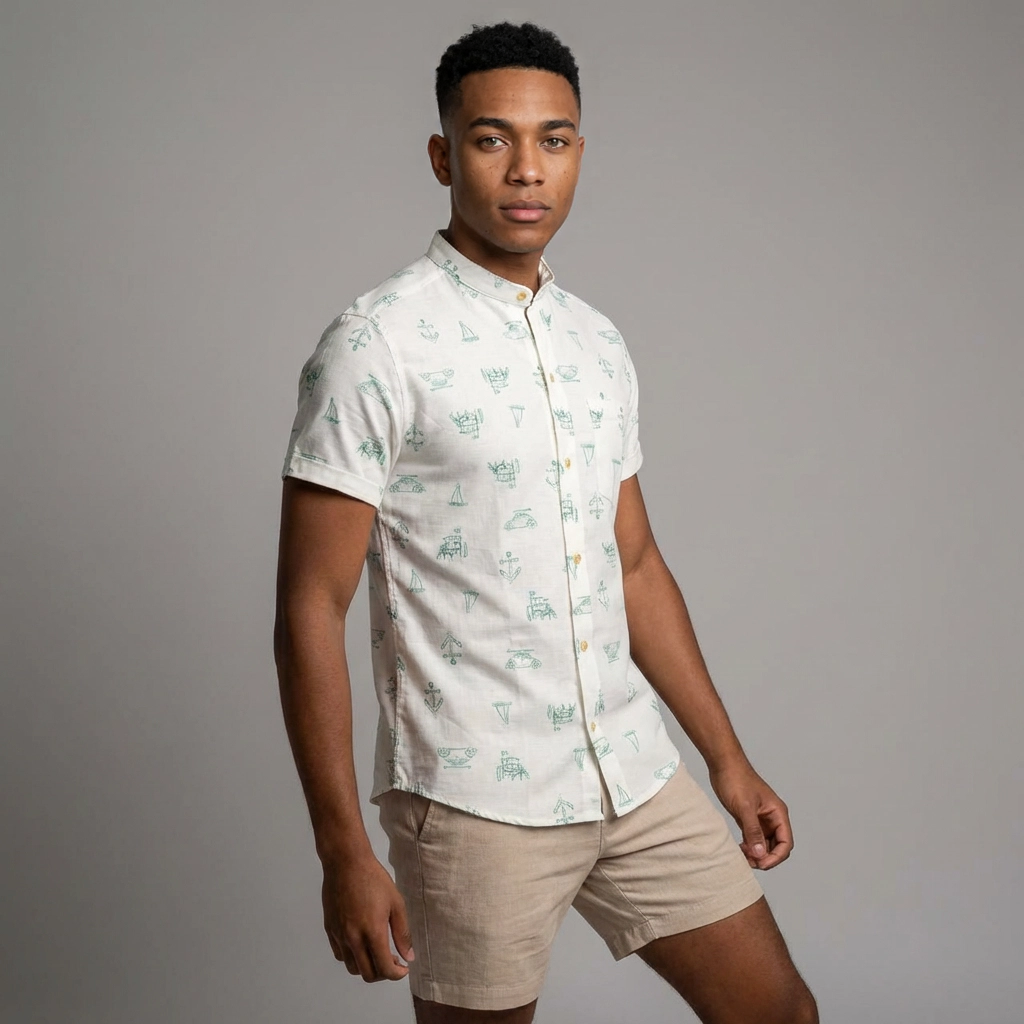 Camisa Lino Verde Menta - Icono de Playa