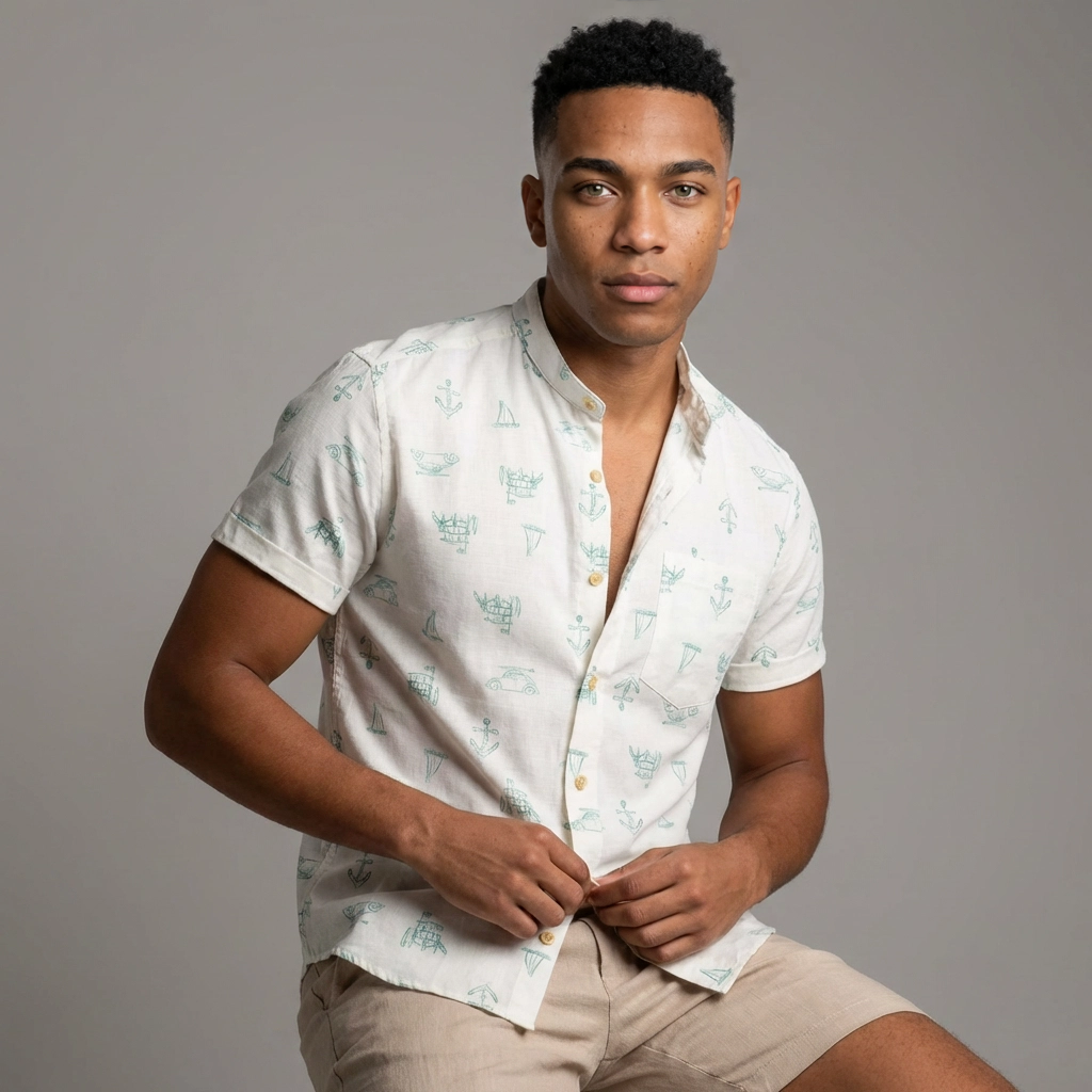 Camisa Lino Verde Menta - Icono de Playa