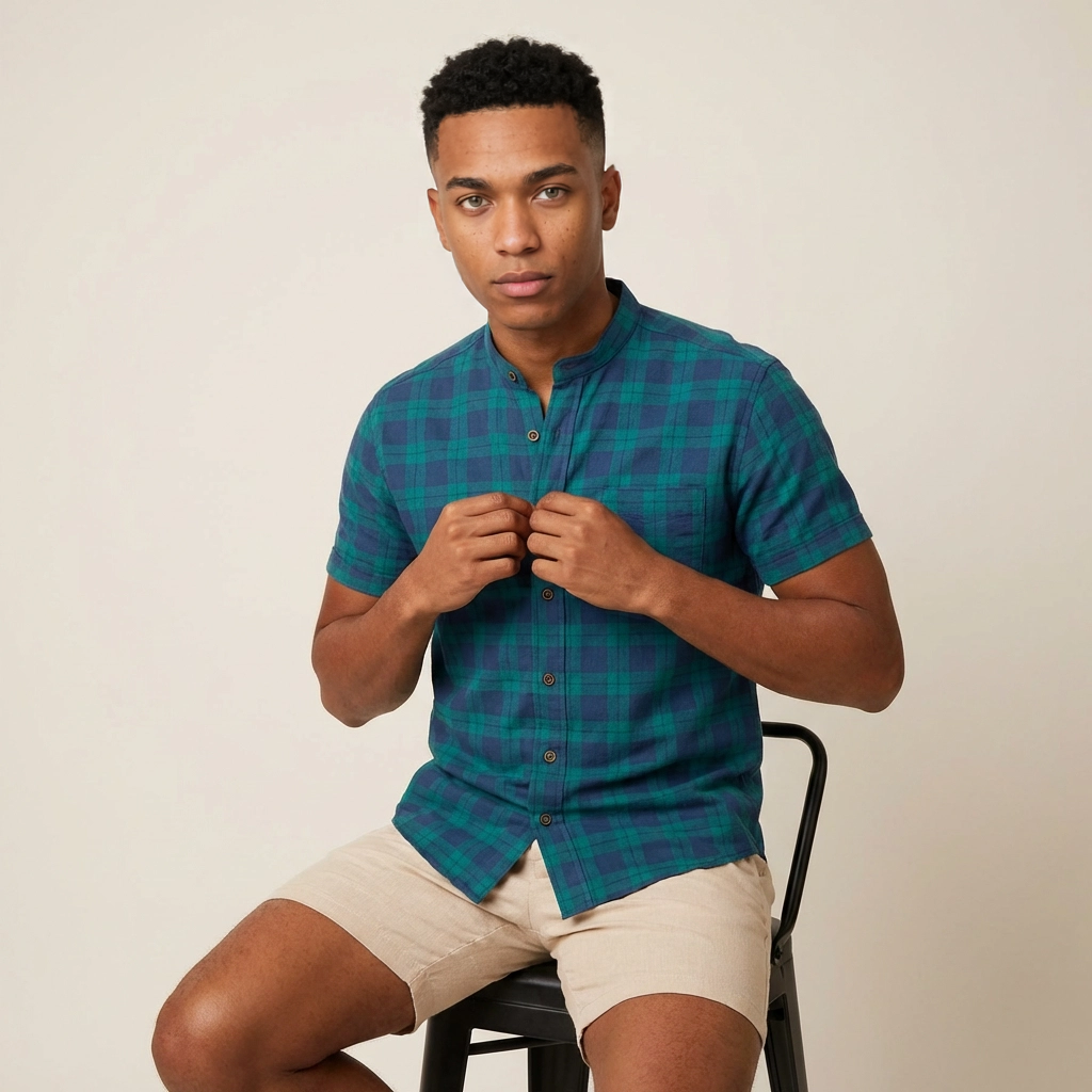 Camisa Paño - Verde Azulado Roma-