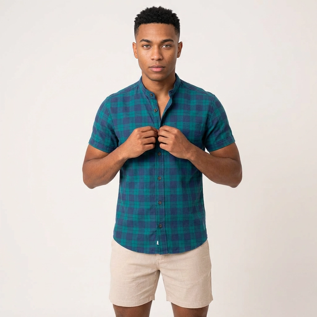 Camisa Paño - Verde Azulado Roma-