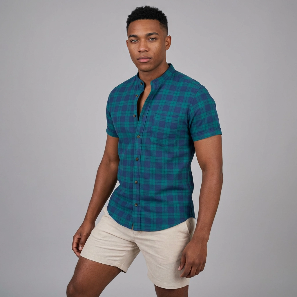 Camisa Paño - Verde Azulado Roma-