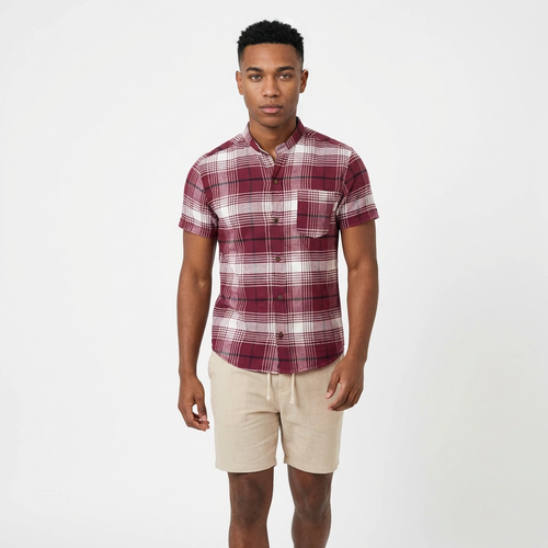 Camisa  Paño - Marsala Mao