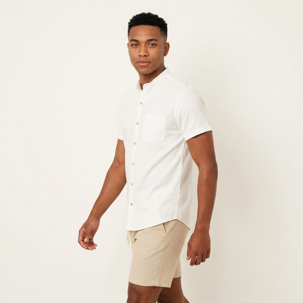 Camisa Chalís textura Waffle Marfil - Esencial Minimalista