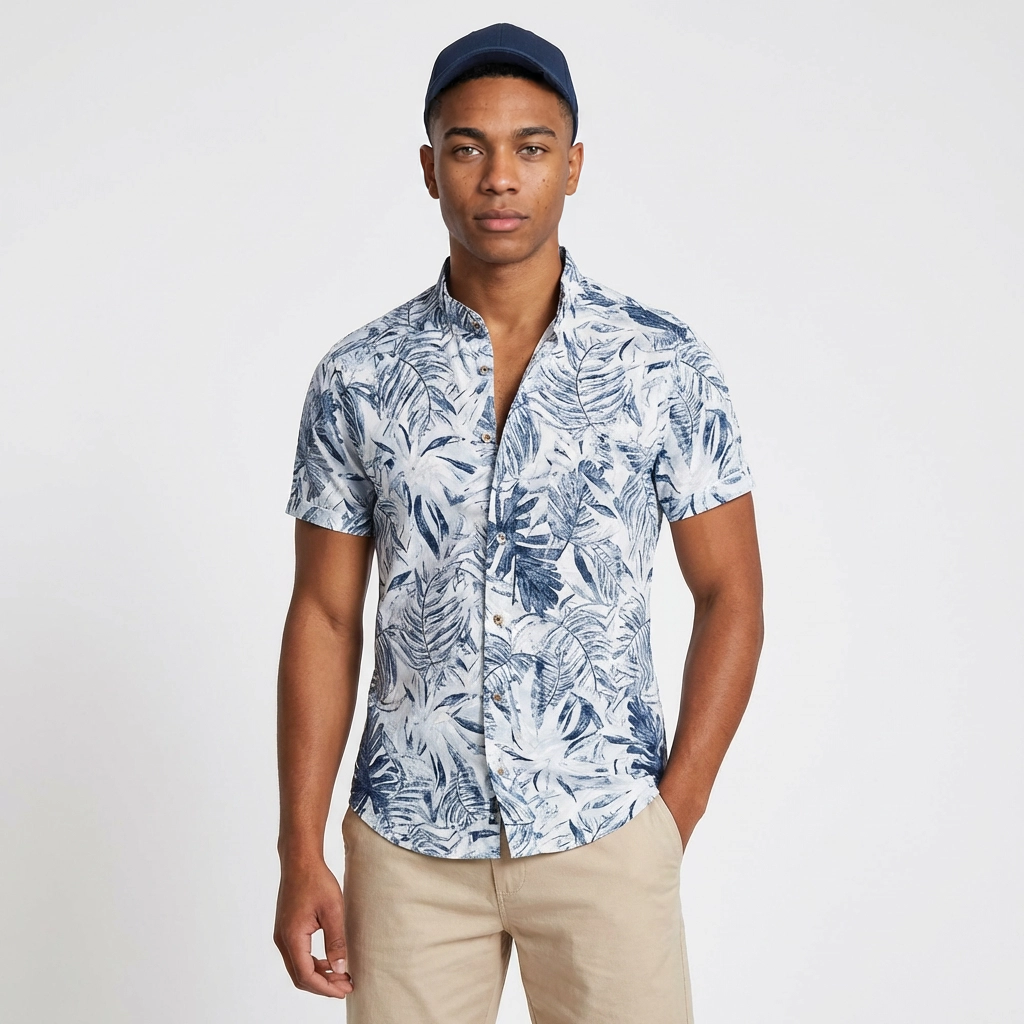 Camisa Lino  - Manga Corta fusion caribe