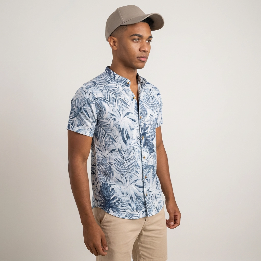 Camisa Lino  - Manga Corta fusion caribe
