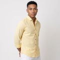 Camisa Manga Larga en Lino Amarillo  - marsella