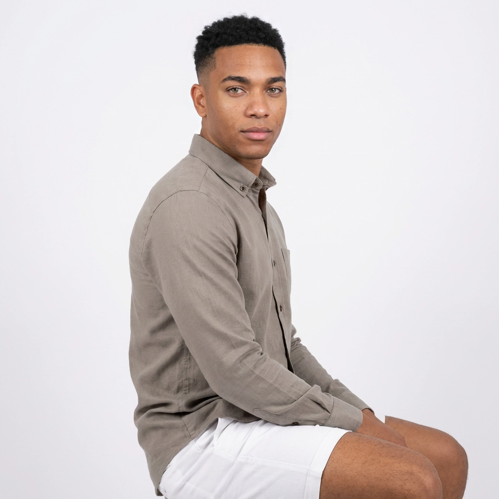 Camisa Manga Larga en Lino Gris - Toscana
